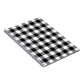 Zwart-wit Gingham Pattern Notitieboek
