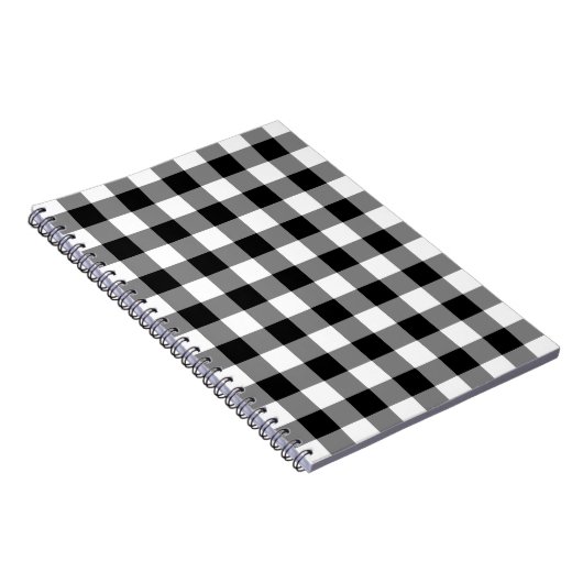 Zwart-wit Gingham Pattern Notitieboek (Rechterzijde)