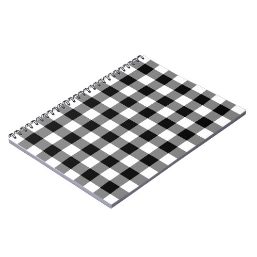 Zwart-wit Gingham Pattern Notitieboek (Linkerzijde)