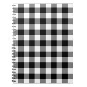 Zwart-wit Gingham Pattern Notitieboek (Voorkant)