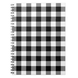 Zwart-wit Gingham Pattern Notitieboek
