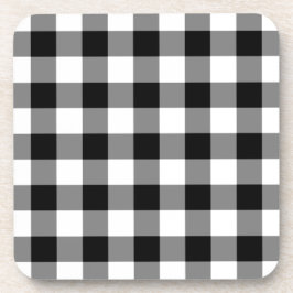 Zwart-wit Gingham Pattern Onderzetter