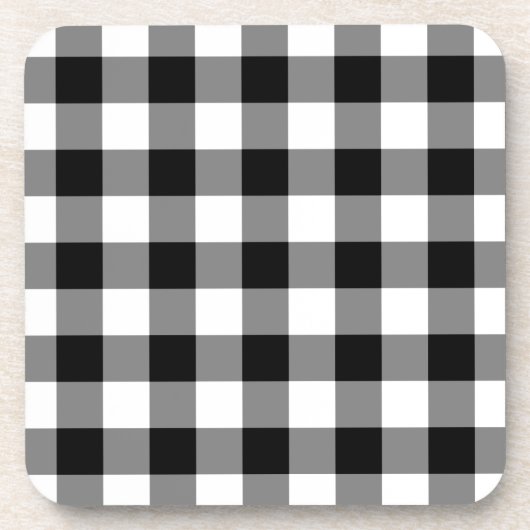 Zwart-wit Gingham Pattern Onderzetter (Voorkant)