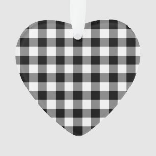 Zwart-wit Gingham Pattern Ornament