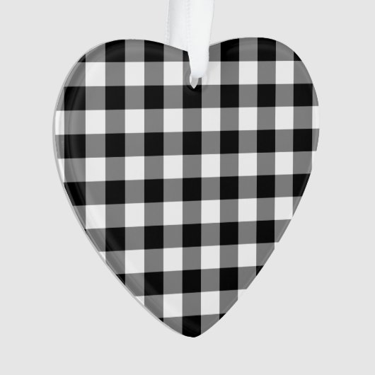 Zwart-wit Gingham Pattern Ornament (voorkant)