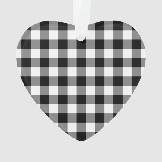 Zwart-wit Gingham Pattern Ornament (achterkant)