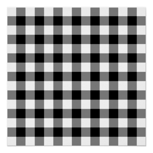 Zwart-wit Gingham Pattern Perfect Poster (Voorkant)