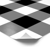 Zwart-wit Gingham Pattern Perfect Poster (Hoek)