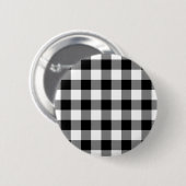 Zwart-wit Gingham Pattern Ronde Button 5,7 Cm (Voorkant /achterkant)