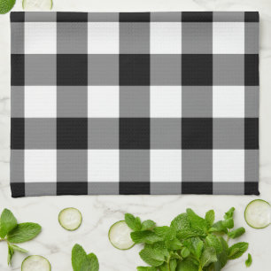 Zwart-wit Gingham Pattern Theedoek