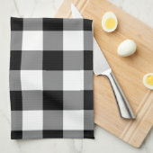 Zwart-wit Gingham Pattern Theedoek (Quarter Fold)