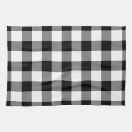 Zwart-wit Gingham Pattern Theedoek
