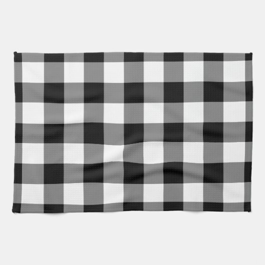 Zwart-wit Gingham Pattern Theedoek (Horizontaal)