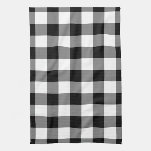 Zwart-wit Gingham Pattern Theedoek (Verticaal)