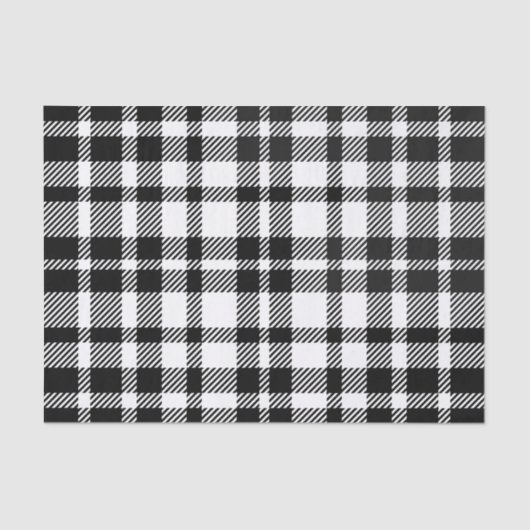 Zwart-wit Gingham Pattern Tissuepapier (Voorkant)