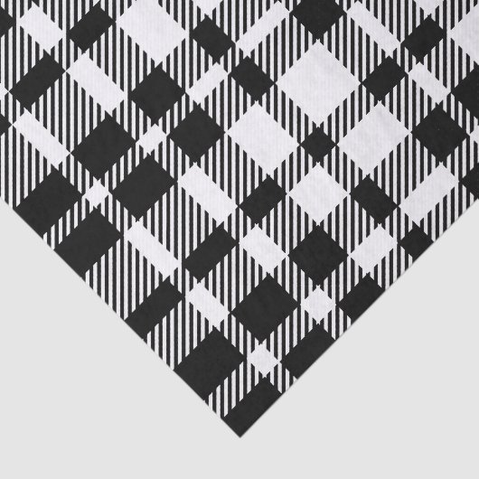 Zwart-wit Gingham Pattern Tissuepapier (Detail)