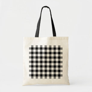 Zwart-wit Gingham Pattern Tote Bag