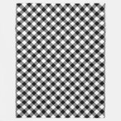 Zwart-wit Gingham Plaid Fleece Deken (Voorkant)