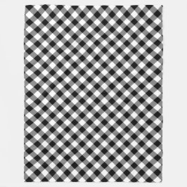 Zwart-wit Gingham Plaid Fleece Deken