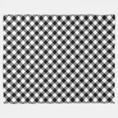 Zwart-wit Gingham Plaid Fleece Deken (Voorkant (Horizontaal))