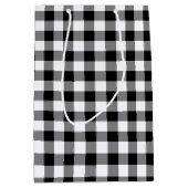 Zwart-wit Gingham Plaid Gift Bag Medium Cadeauzakje (Voorkant)