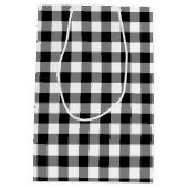 Zwart-wit Gingham Plaid Gift Bag Medium Cadeauzakje (Achterkant)