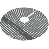 zwart-wit Gingham Pset op persoonlijke titel Kerstboom Rok (Gekanteld)