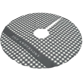  zwart-wit Gingham Pset op persoonlijke titel Kerstboom Rok
