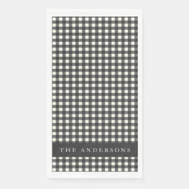  zwart-wit Gingham Pset op persoonlijke titel Servet