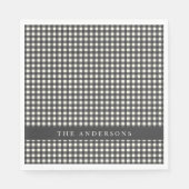  zwart-wit Gingham Pset op persoonlijke titel Servet (Voorkant)