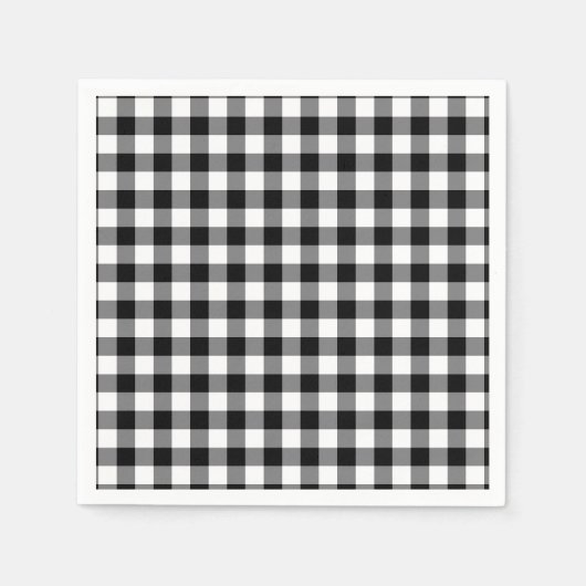 Zwart-wit Gingham Servet (Voorkant)