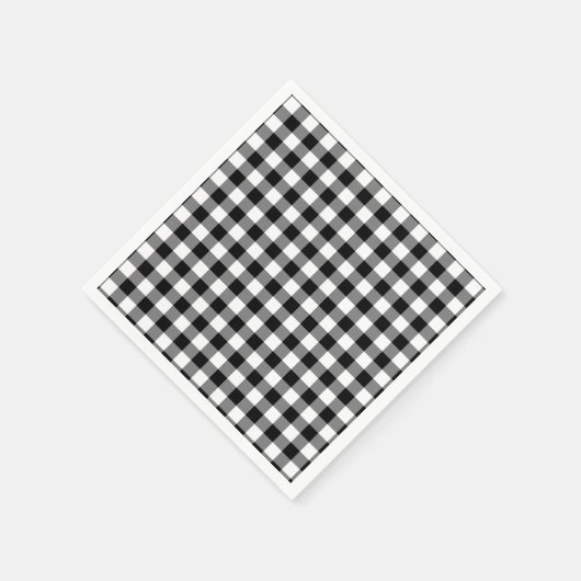 Zwart-wit Gingham Servet (Hoek)