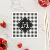 Zwart-wit Gingham, uw Monogram Servetten (Insitu)