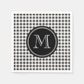 Zwart-wit Gingham, uw Monogram Servetten (Voorkant)