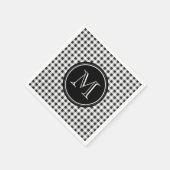 Zwart-wit Gingham, uw Monogram Servetten (Hoek)