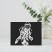 Zwart-wit Giraf-portret, dierfoto Briefkaart (Staand voorkant)