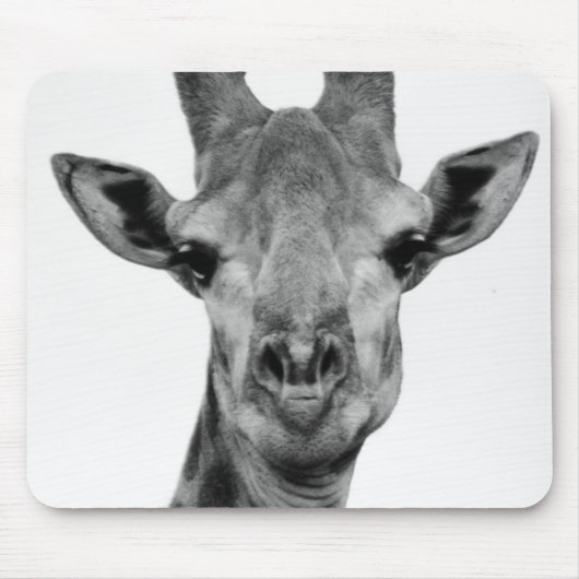 Zwart-wit Giraffe Foto Muismat (Voorkant)