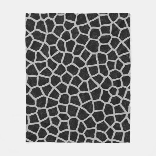 Zwart-wit Giraffeprint Fleece Deken (Voorkant)