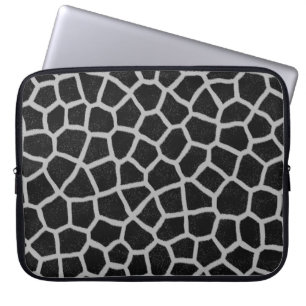 Zwart-wit Giraffeprint Laptop Sleeve