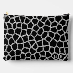 Zwart-wit giraffeprint met monogram etui