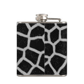 Zwart-wit giraffeprint monogram heupfles (Achterkant)