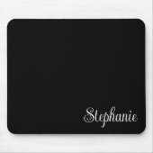 Zwart-wit Girly Moderne Naam Muismat (Voorkant)