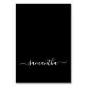 Zwart Wit Girly Signature Individuele Plaats Kaart (Voorkant)