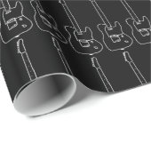 zwart-wit gitaar cadeaupapier (Rol Hoek)