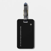 Zwart-wit gitaar, gitaar reizen bagagelabel (Achterkant verticaal)