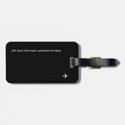 Zwart-wit gitaar, gitaar reizen bagagelabel (Achterkant horizontaal)