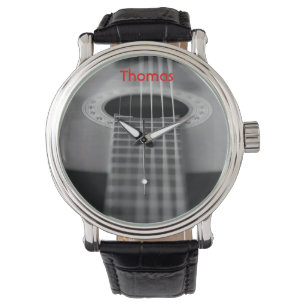 Zwart-wit gitaar horloge