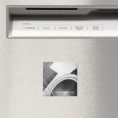 Zwart-wit gitaar magneet (Insitu (Vaatwasser))