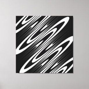 zwart-wit glad organisch golvend patroon canvas afdruk