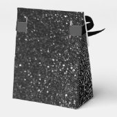 Zwart-wit Glam Chic Modern Wedding Glitter Bedankdoosjes (Achterkant)